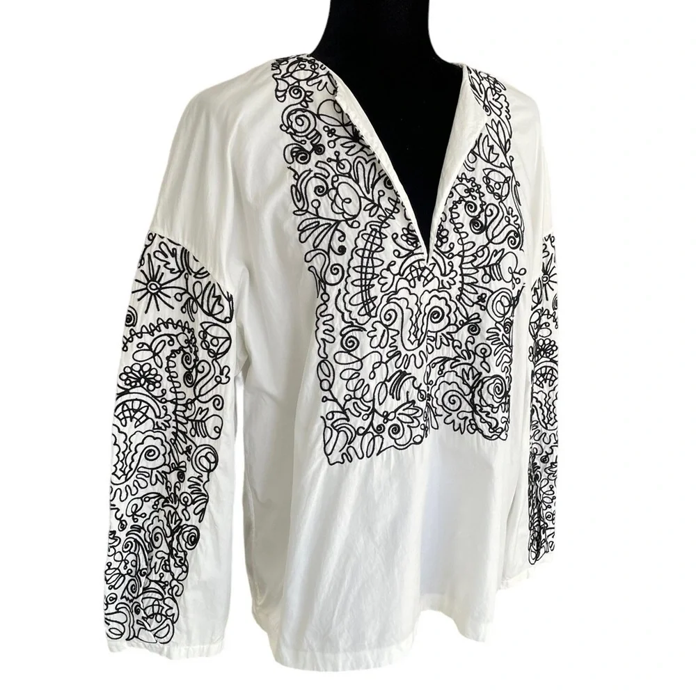 Tory Burch White Embroidered Top